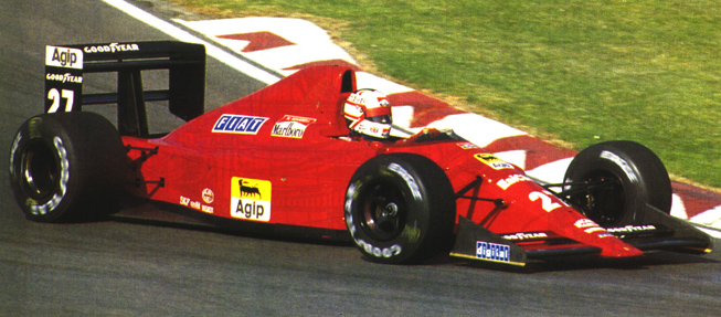 Mansell durante i test a Imola